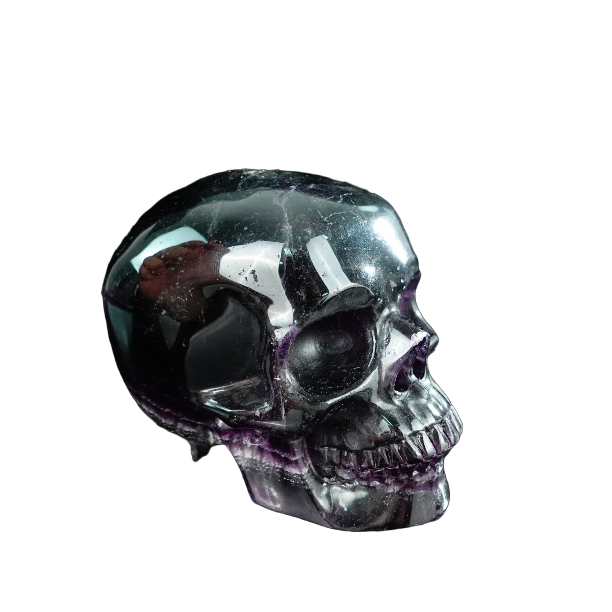 4.5" Fluorite Crystal Skull Carving - Unique Piece #GF03