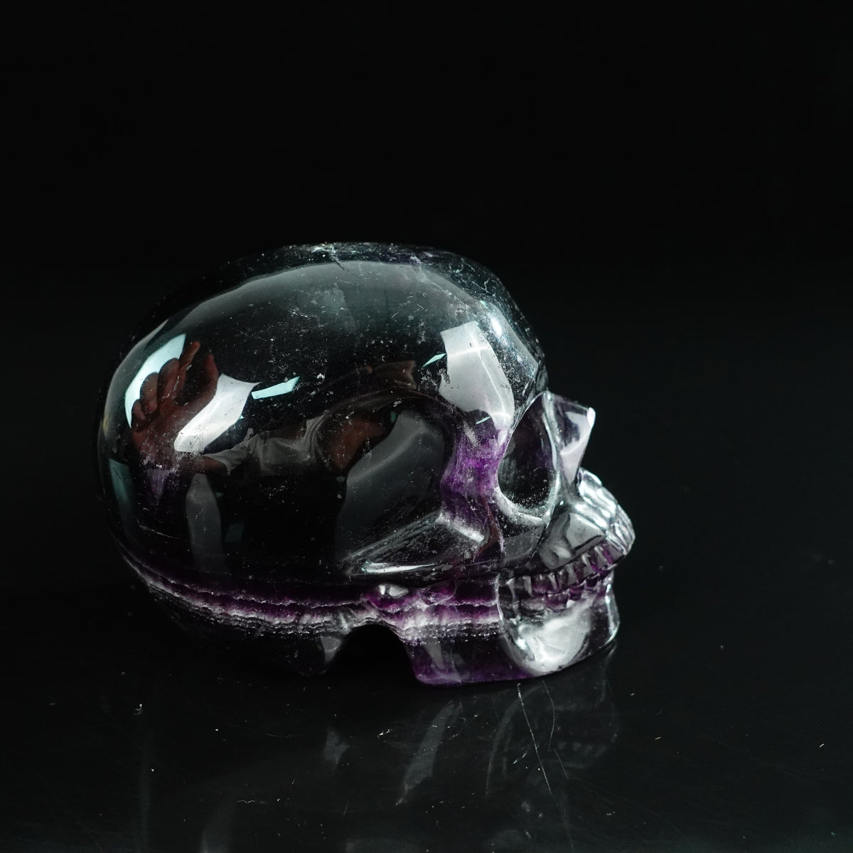 4.5" Fluorite Crystal Skull Carving - Unique Piece #GF03