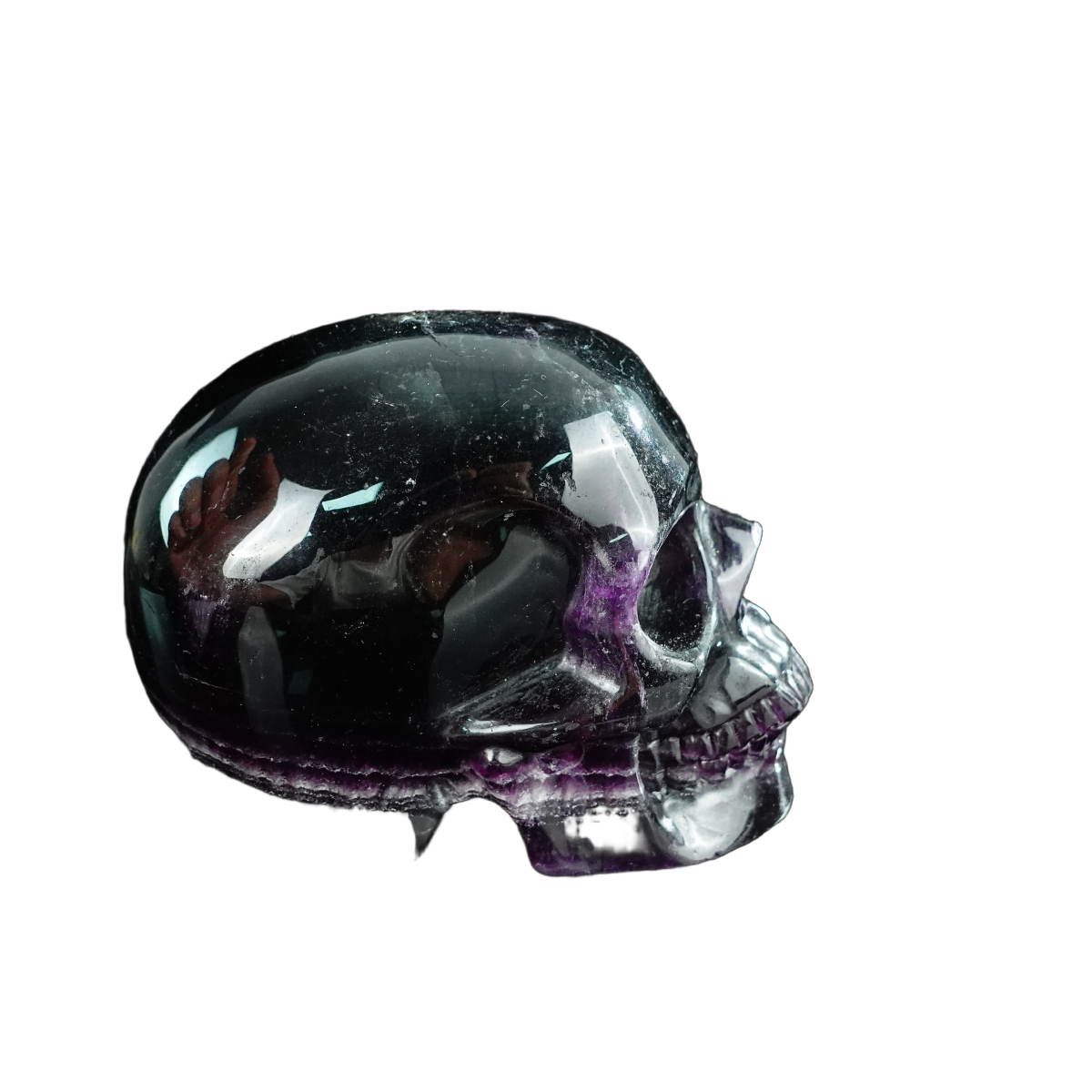 4.5" Fluorite Crystal Skull Carving - Unique Piece #GF03