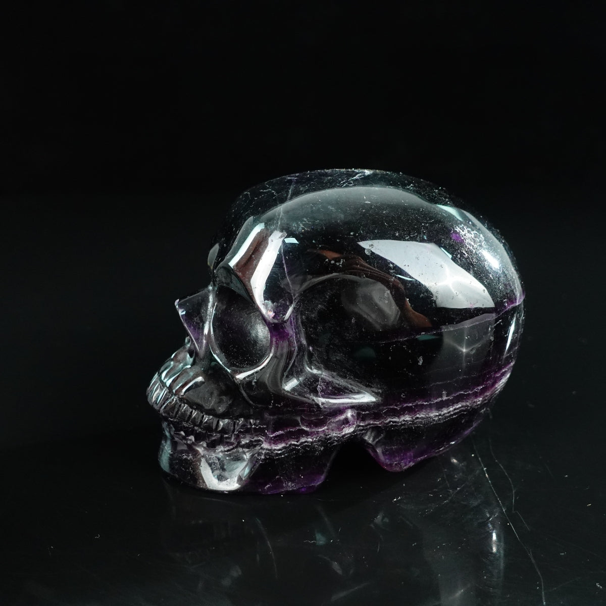 4.5" Fluorite Crystal Skull Carving - Unique Piece #GF03