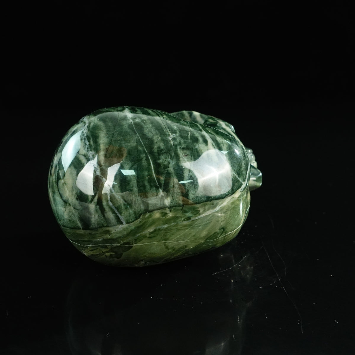4.5" Nine Dragon Jade Crystal Skull Carving - Unique Piece #HA01