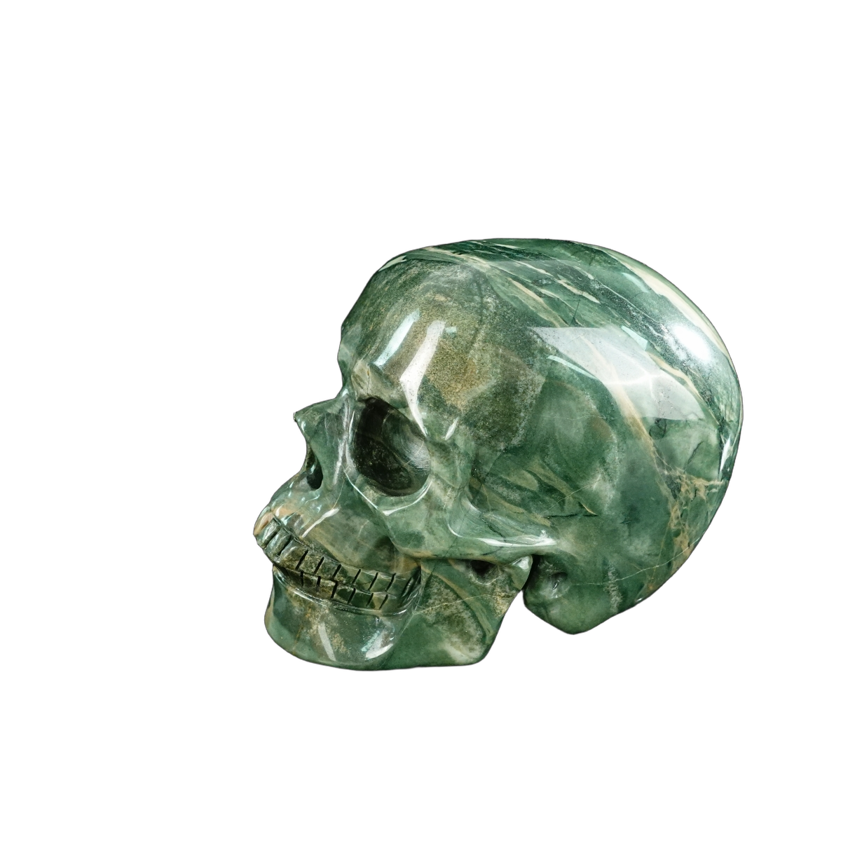 4.5" Nine Dragon Jade Crystal Skull Carving - Unique Piece #HA02