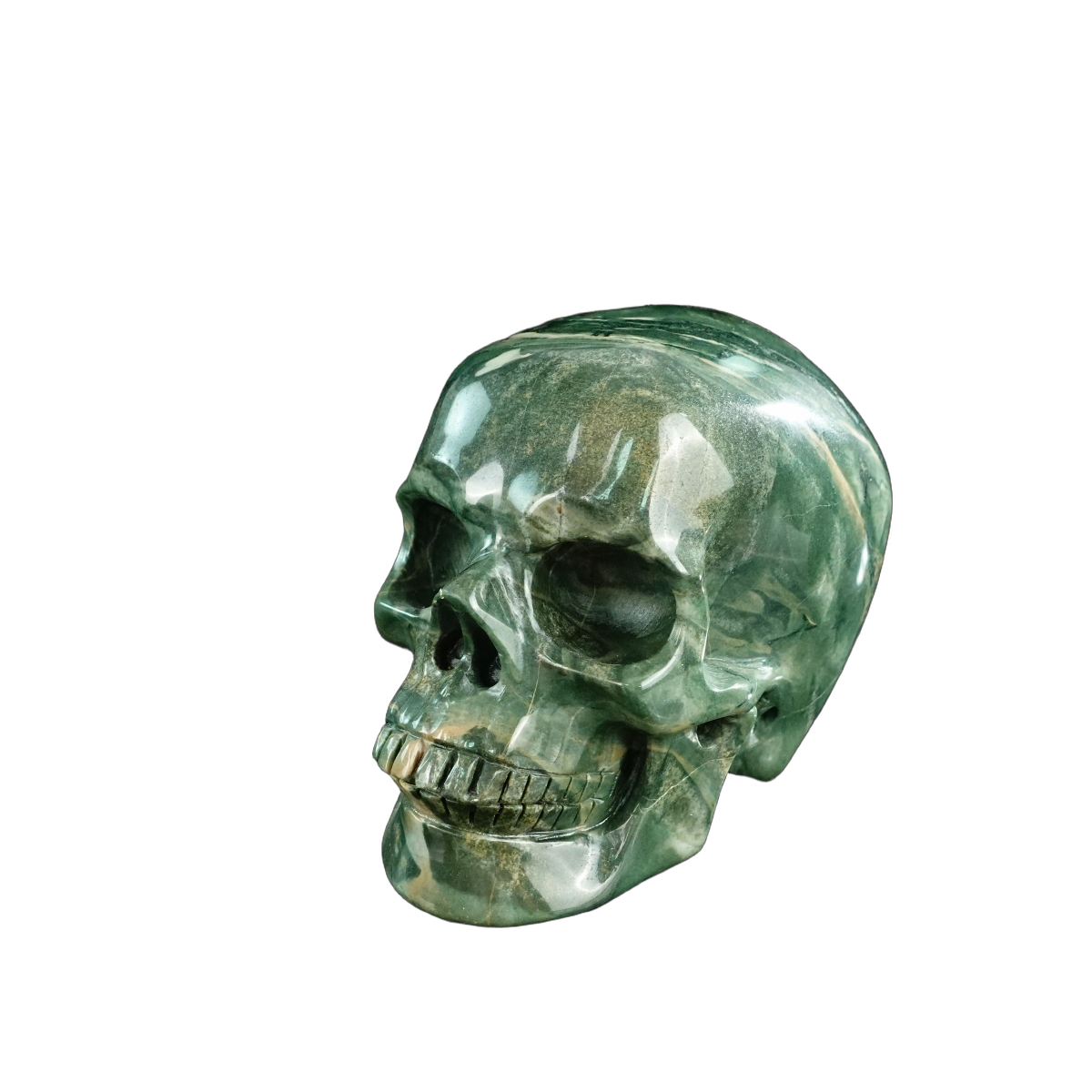 4.5" Nine Dragon Jade Crystal Skull Carving - Unique Piece #HA02