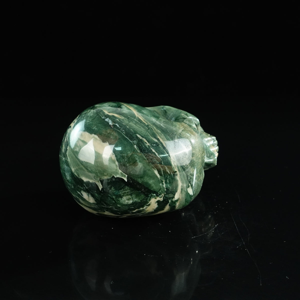 4.5" Nine Dragon Jade Crystal Skull Carving - Unique Piece #HA02