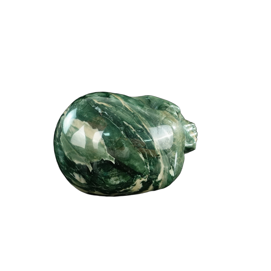 4.5" Nine Dragon Jade Crystal Skull Carving - Unique Piece #HA02