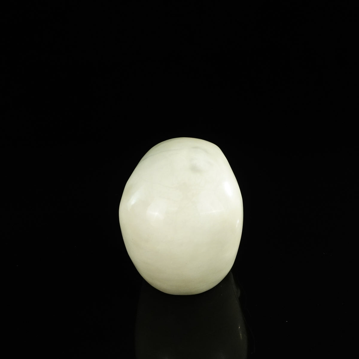 4.5" Ivory Jade Crystal Skull Carving - Unique Piece #IJ01