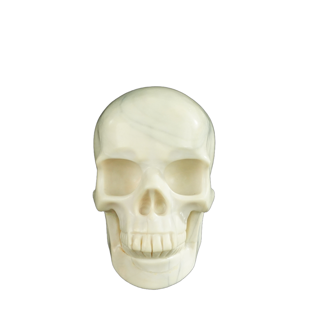4.5" Ivory Jade Crystal Skull Carving - Unique Piece #IJ02