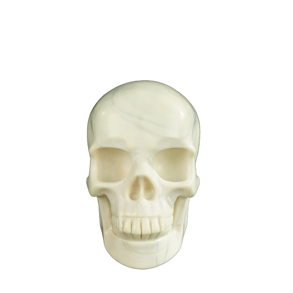 4.5" Ivory Jade Crystal Skull Carving - Unique Piece #IJ02