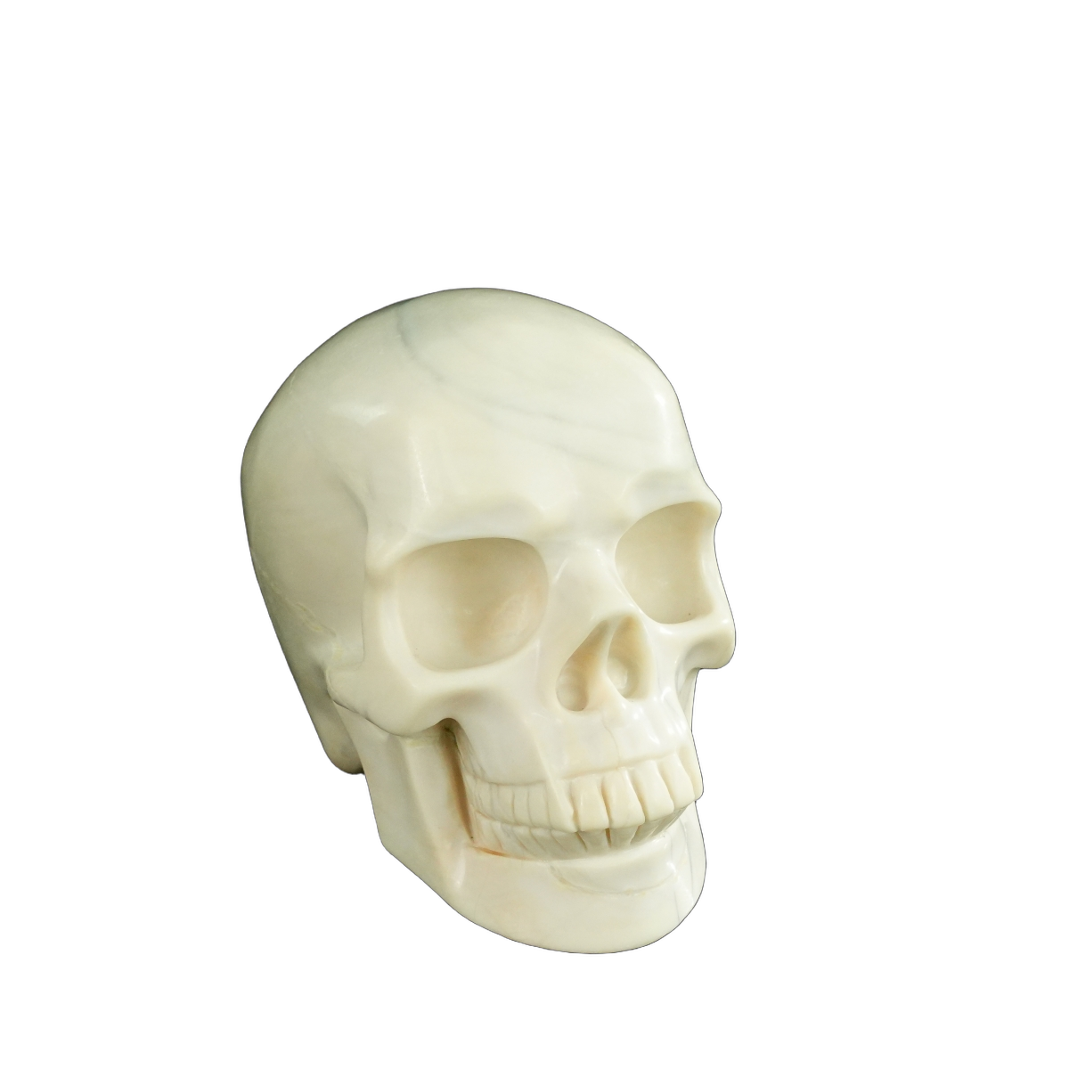 4.5" Ivory Jade Crystal Skull Carving - Unique Piece #IJ02