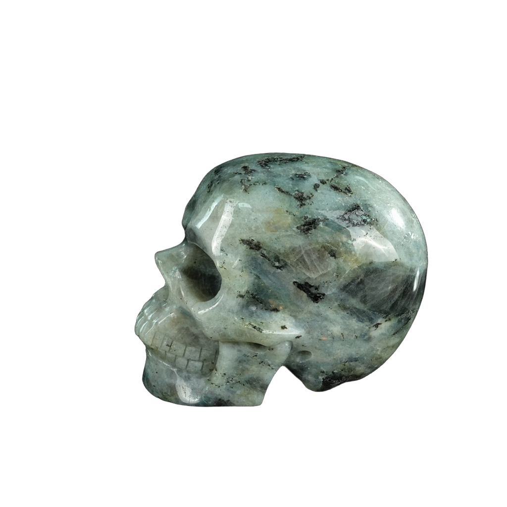 4.5" Labradorite Crystal Skull Carving - Unique Piece #LA01