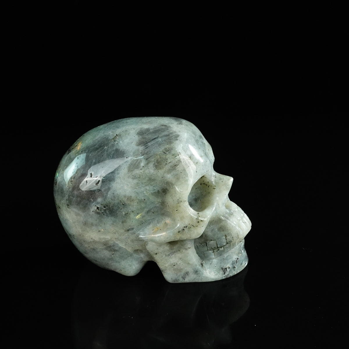4.5" Labradorite Crystal Skull Carving - Unique Piece #LA02