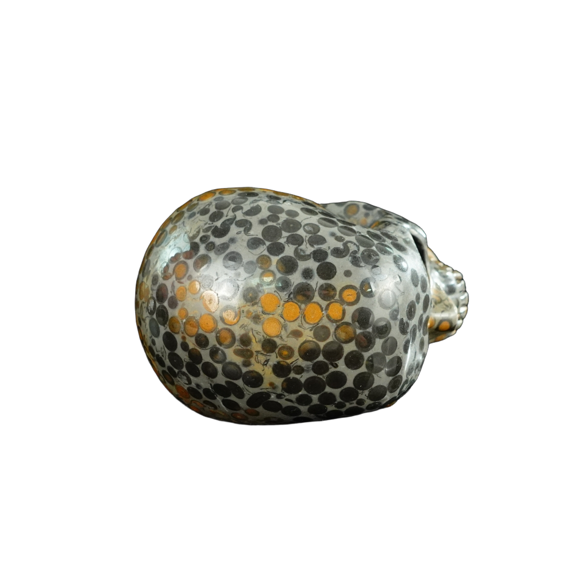 4.5" Leopard skin jasper Crystal Skull Carving - Unique Piece #LK02