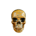 4.5" Leopard skin jasper Crystal Skull Carving - Unique Piece #LK04