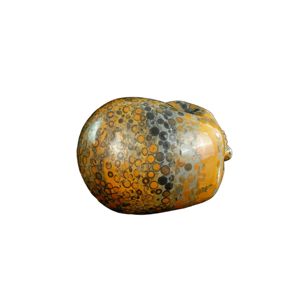 4.5" Leopard skin jasper Crystal Skull Carving - Unique Piece #LK04
