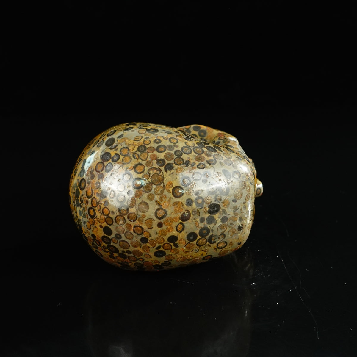 4.5" Leopard skin jasper Crystal Skull Carving - Unique Piece #LK05