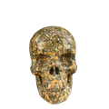 4.5" Red Leopard skin stone Crystal Skull Carving - Unique Piece #LS01