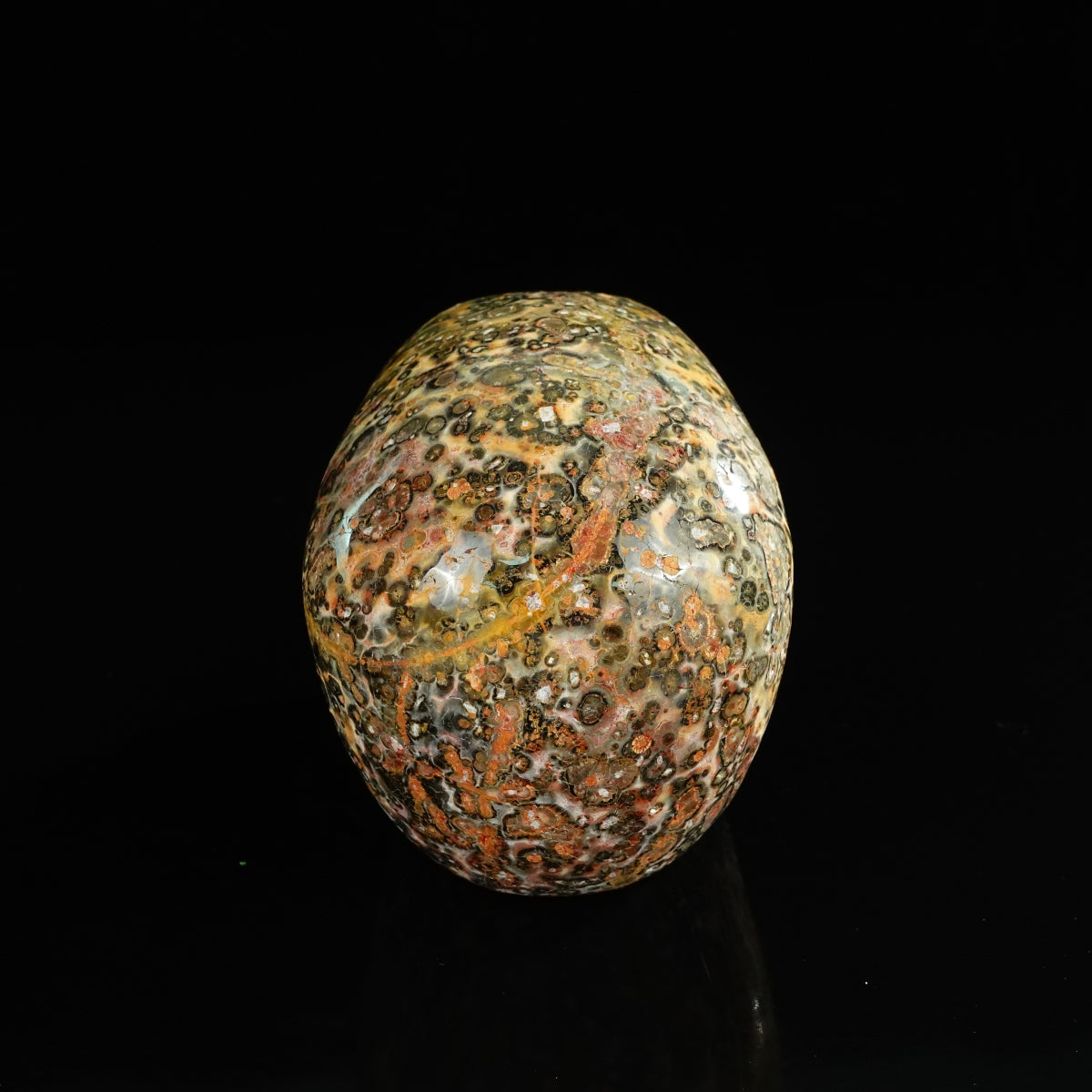 4.5" Red Leopard skin stone Crystal Skull Carving - Unique Piece #LS01