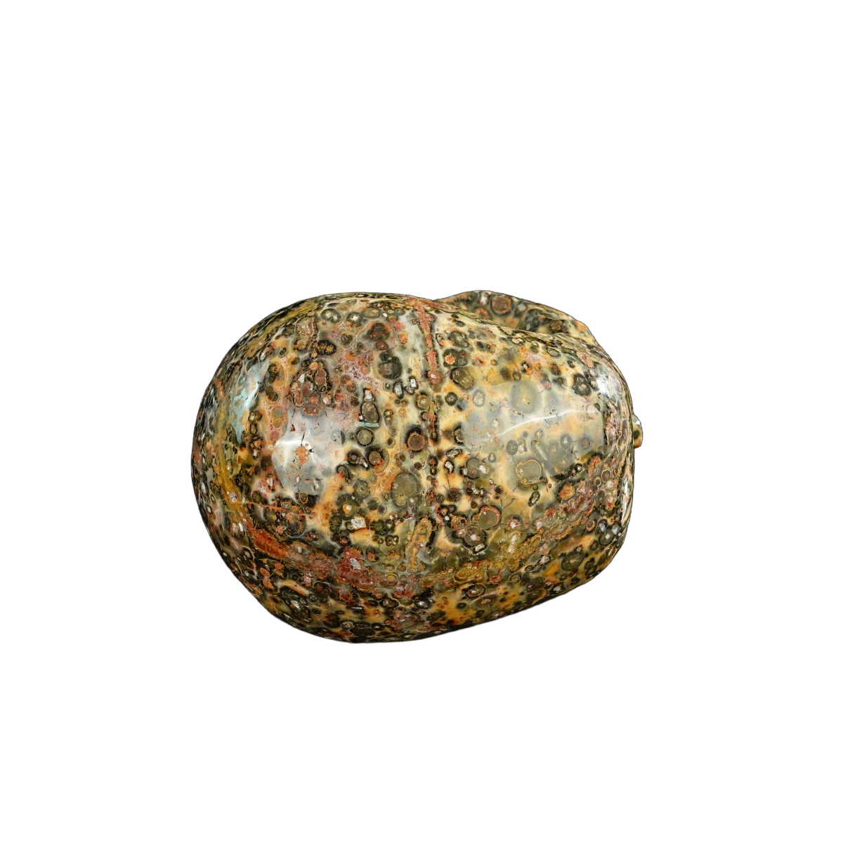 4.5" Red Leopard skin stone Crystal Skull Carving - Unique Piece #LS01