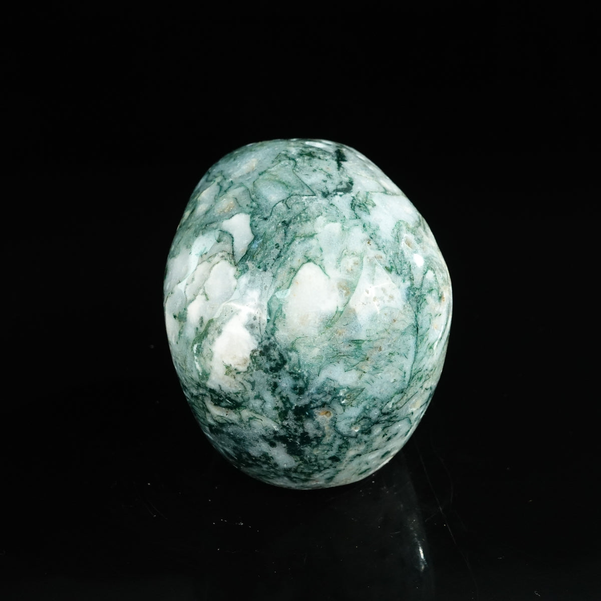 4.5" Moss Agate Crystal Skull Carving - Unique Piece #MA01