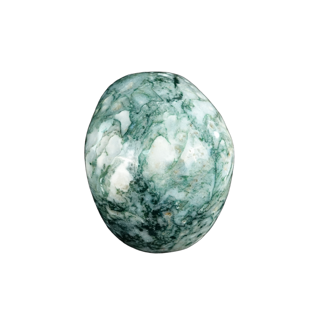 4.5" Moss Agate Crystal Skull Carving - Unique Piece #MA01