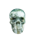 4.5" Moss Agate Crystal Skull Carving - Unique Piece #MA02