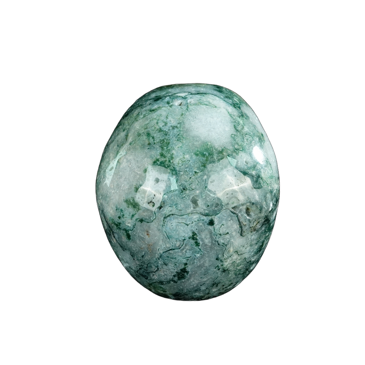 4.5" Moss Agate Crystal Skull Carving - Unique Piece #MA02