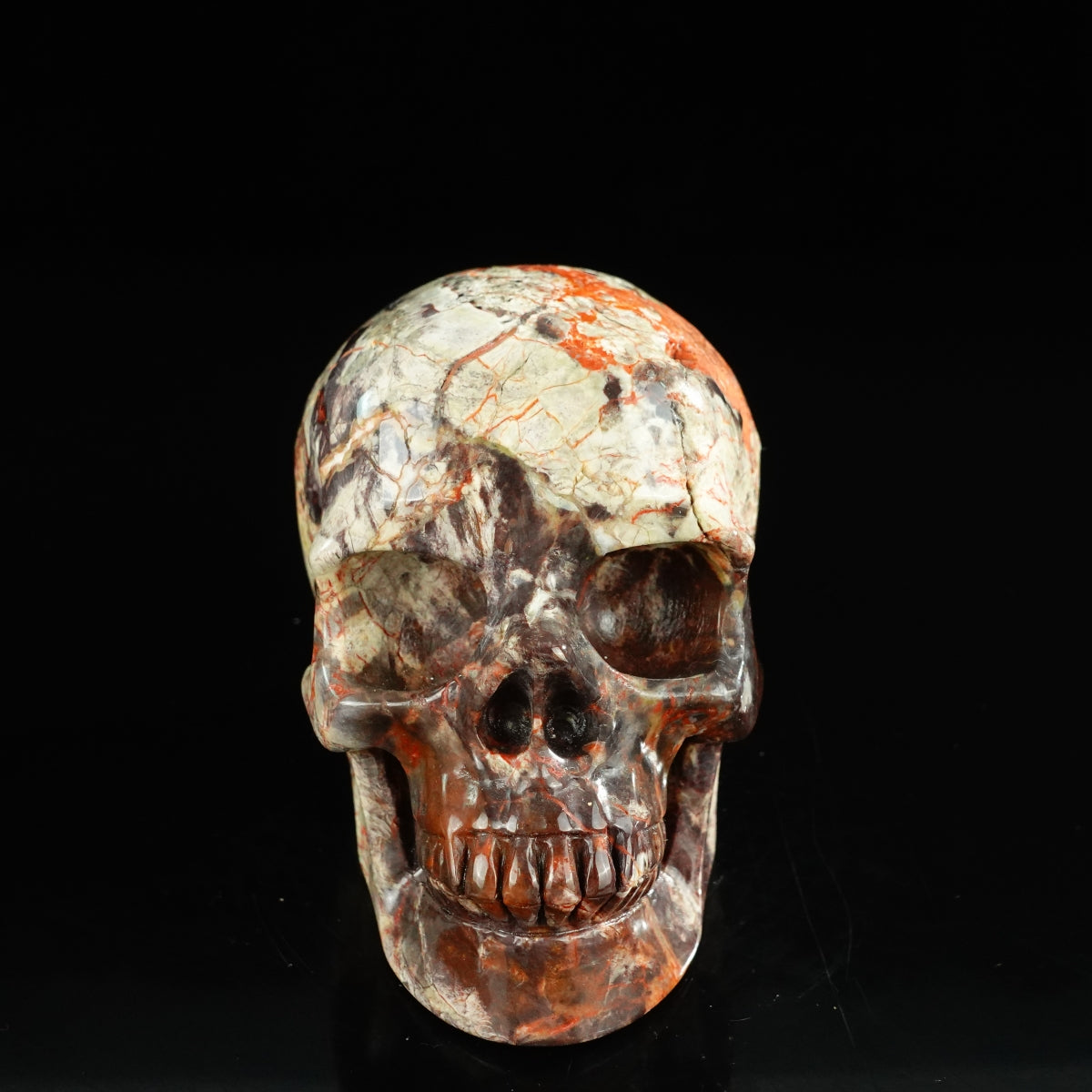 4.5" Money agate Crystal Skull Carving - Unique Piece #MG01