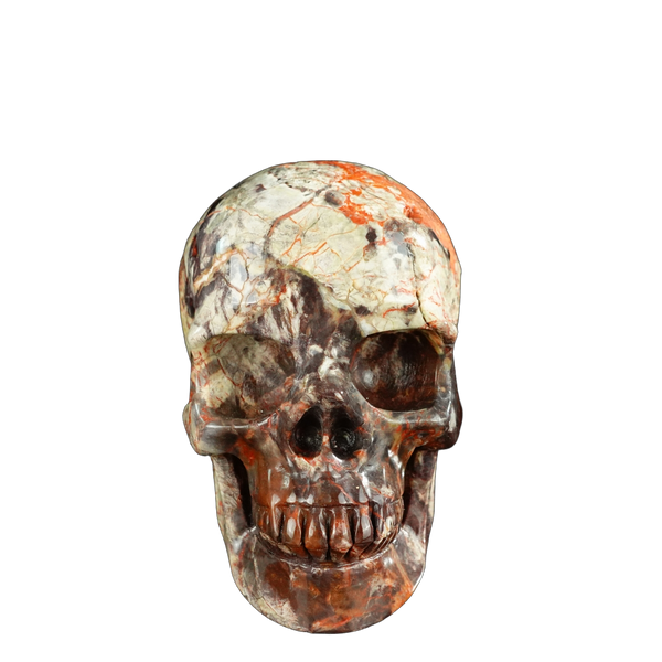 4.5" Money agate Crystal Skull Carving - Unique Piece #MG01