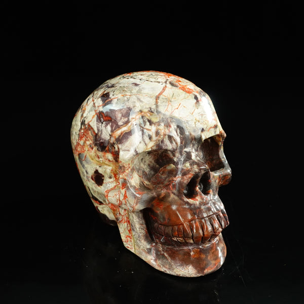 4.5" Money agate Crystal Skull Carving - Unique Piece #MG01 - alternate view