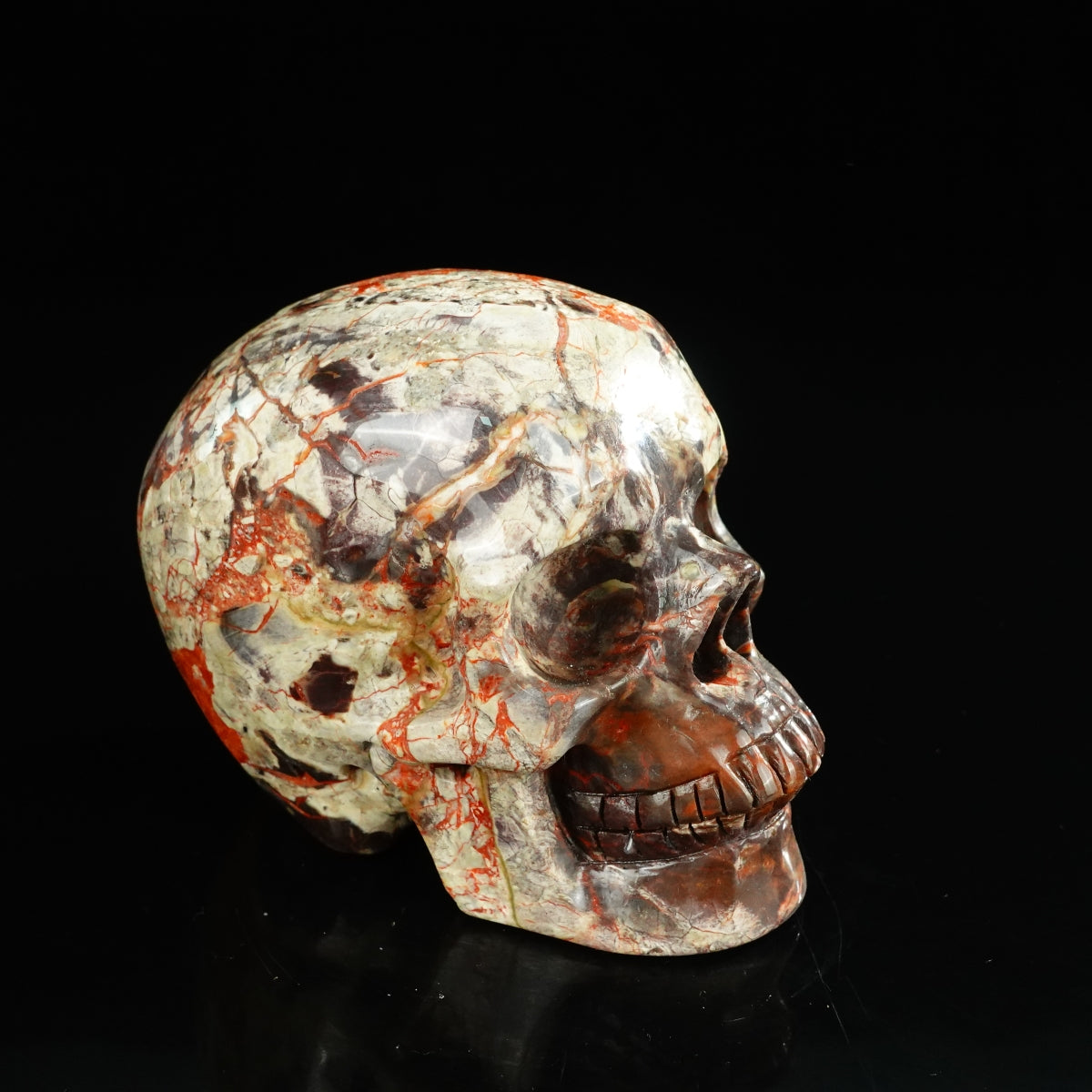 4.5" Money agate Crystal Skull Carving - Unique Piece #MG01