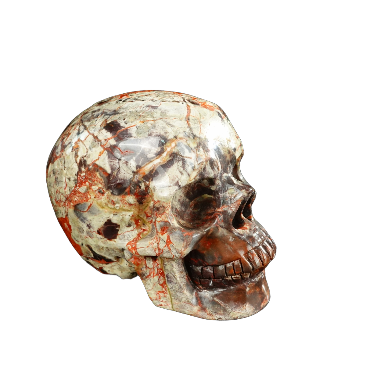 4.5" Money agate Crystal Skull Carving - Unique Piece #MG01