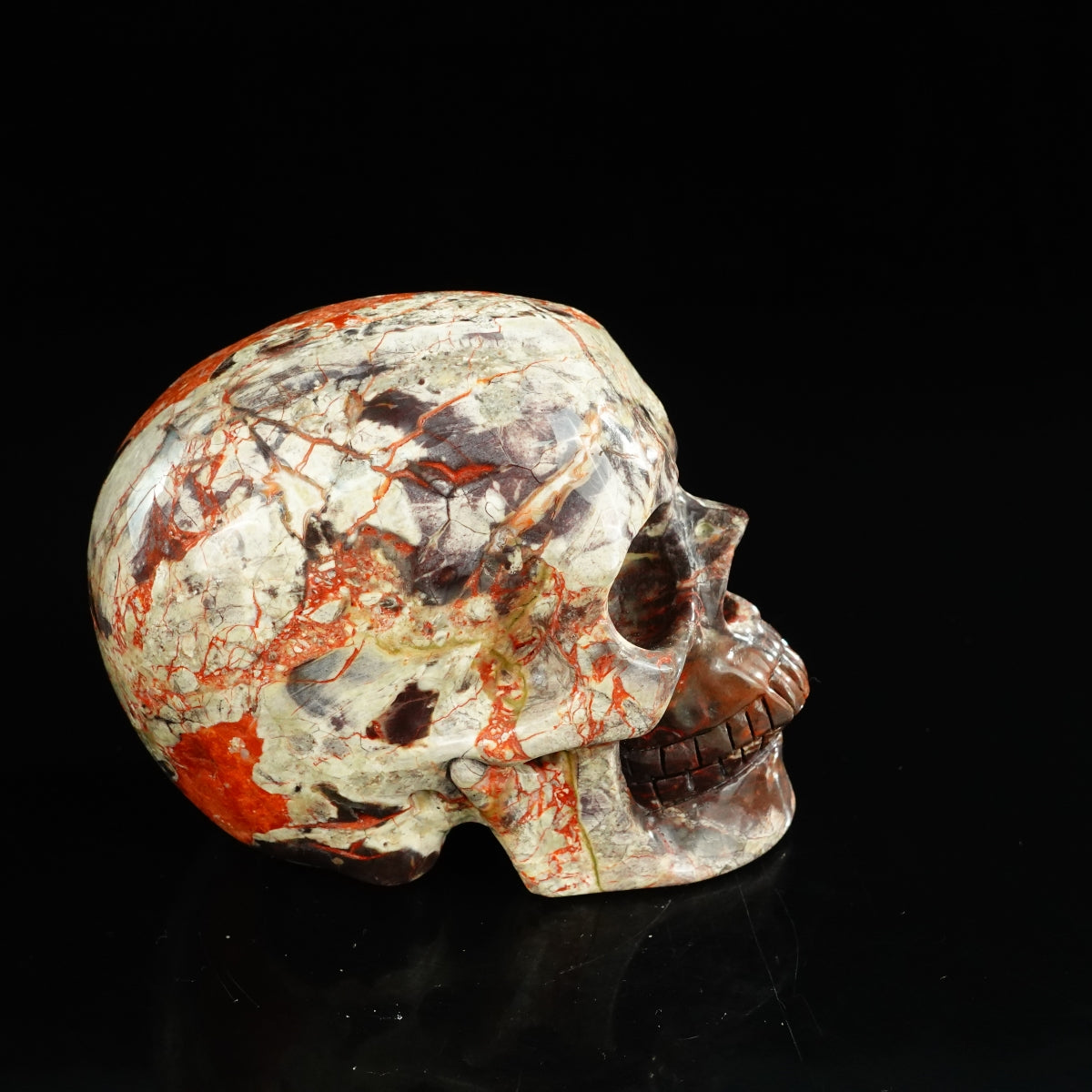 4.5" Money agate Crystal Skull Carving - Unique Piece #MG01