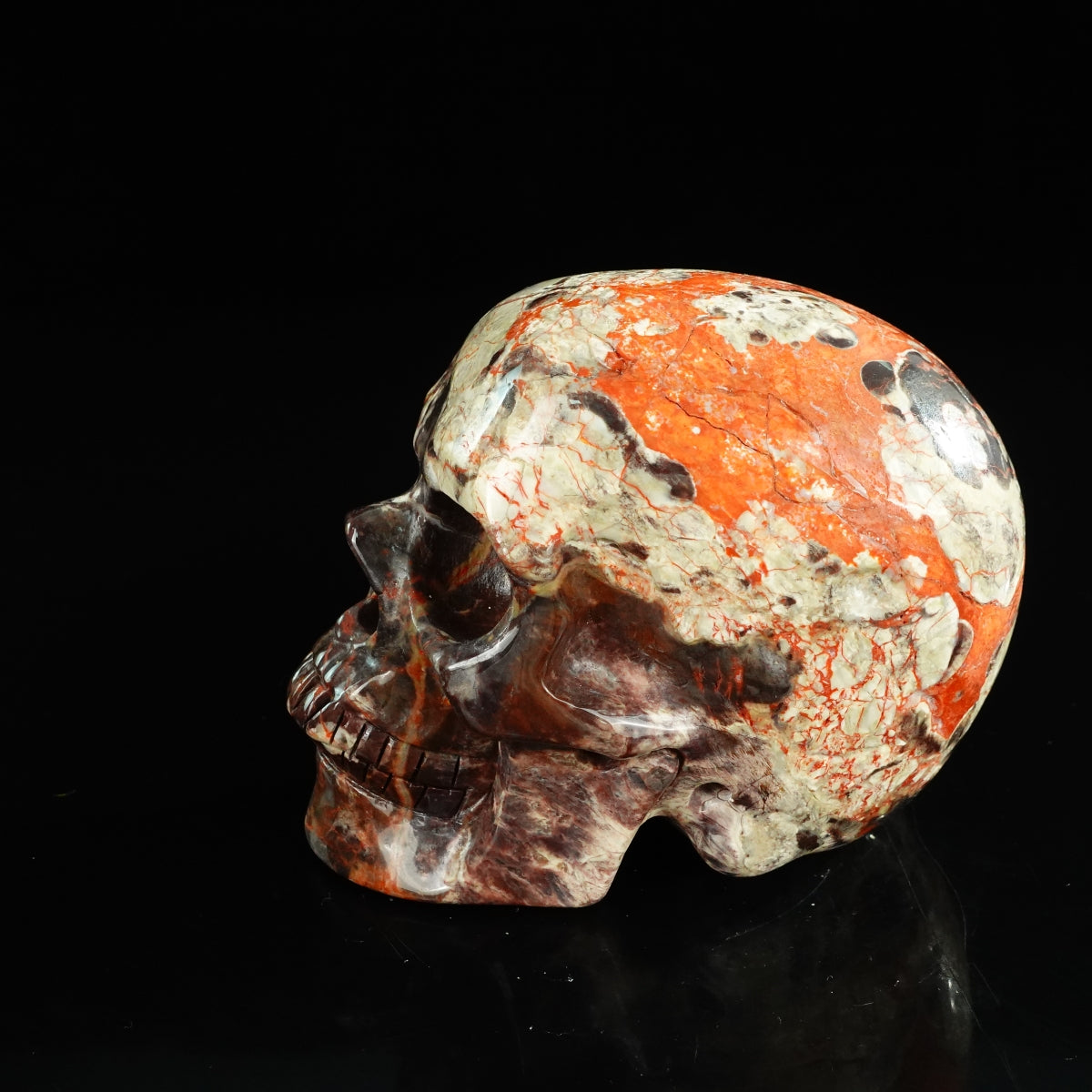 4.5" Money agate Crystal Skull Carving - Unique Piece #MG01