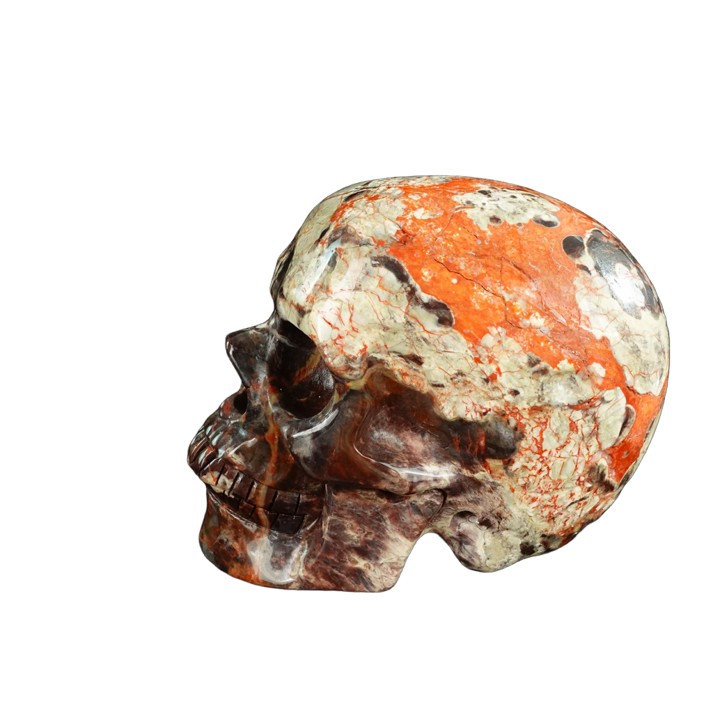 4.5" Money agate Crystal Skull Carving - Unique Piece #MG01