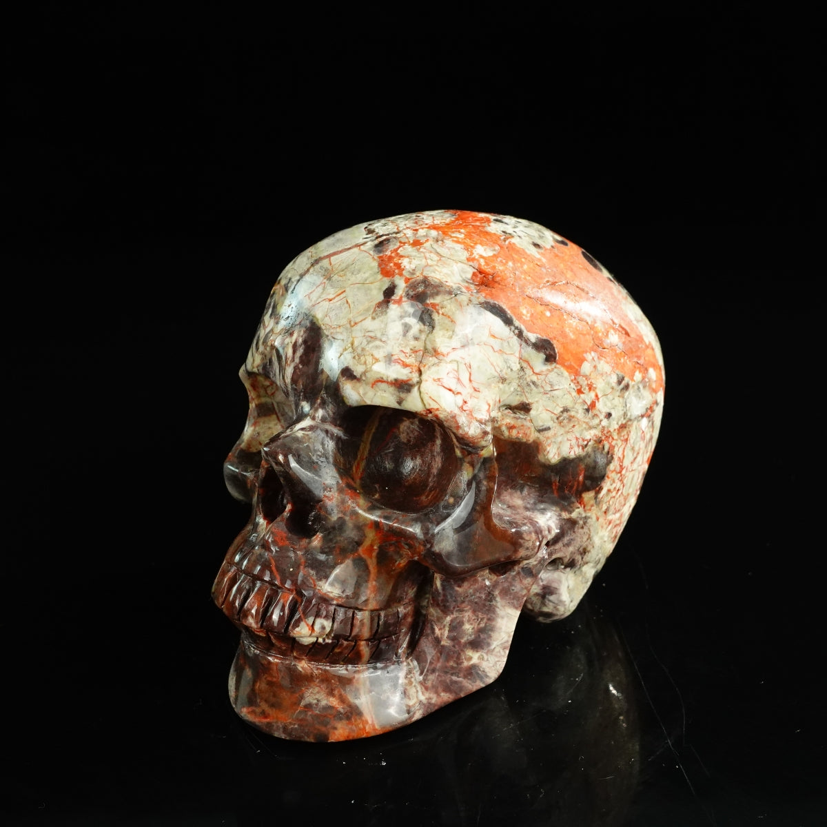 4.5" Money agate Crystal Skull Carving - Unique Piece #MG01