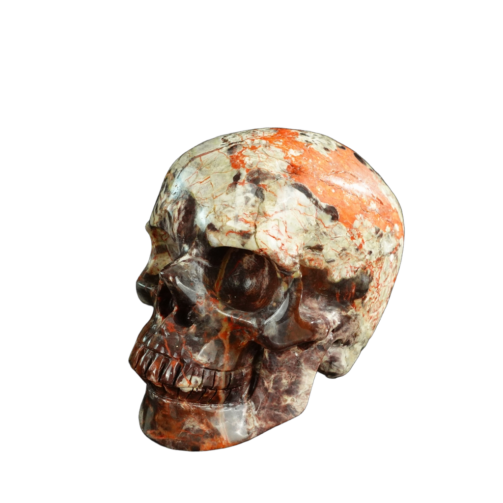 4.5" Money agate Crystal Skull Carving - Unique Piece #MG01
