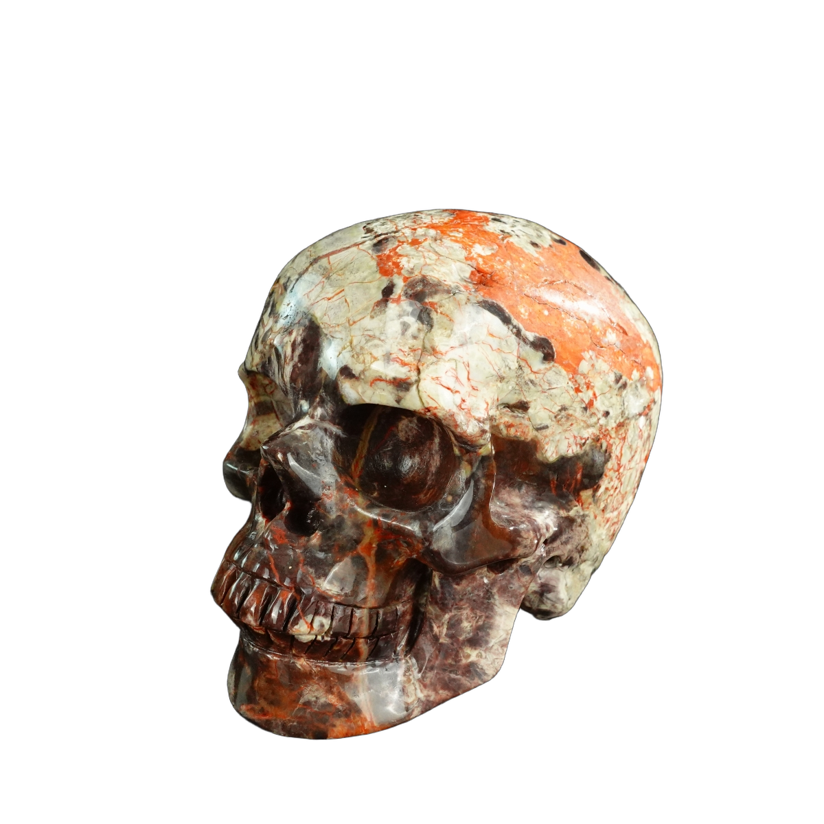 4.5" Money agate Crystal Skull Carving - Unique Piece #MG01