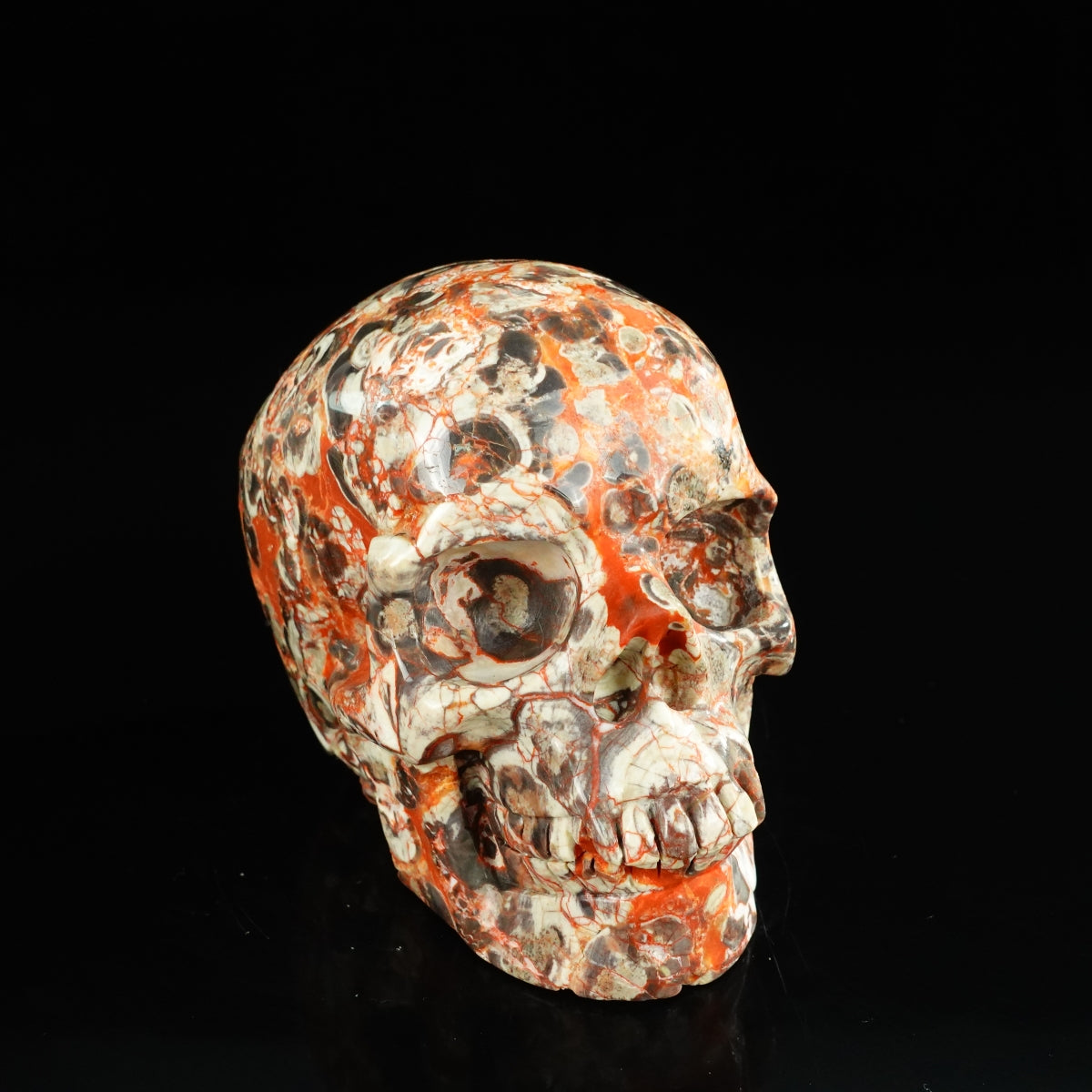 4.5" Money agate Crystal Skull Carving - Unique Piece #MG02
