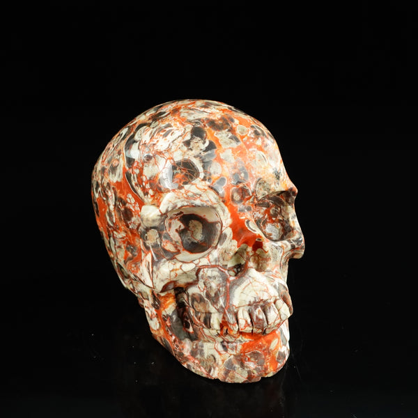 4.5" Money agate Crystal Skull Carving - Unique Piece #MG02 - alternate view