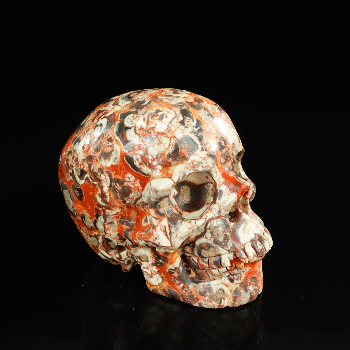 4.5" Money agate Crystal Skull Carving - Unique Piece #MG02