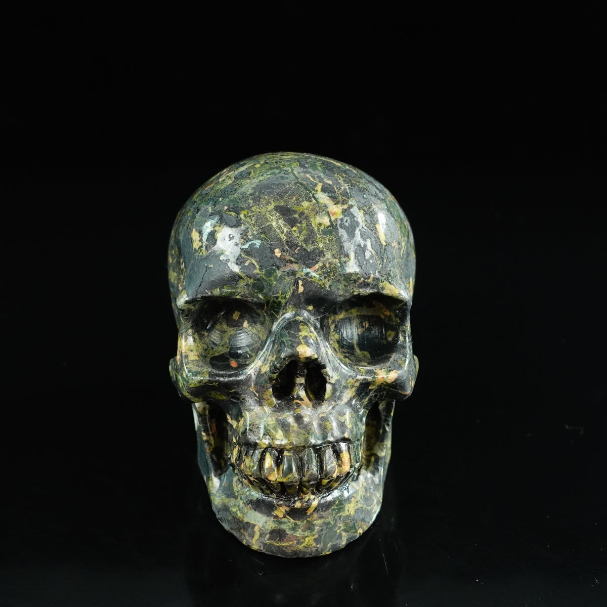 4.5" Plum Blossom Jade Crystal Skull Carving - Unique Piece #PB01