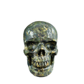 4.5" Plum Blossom Jade Crystal Skull Carving - Unique Piece #PB01