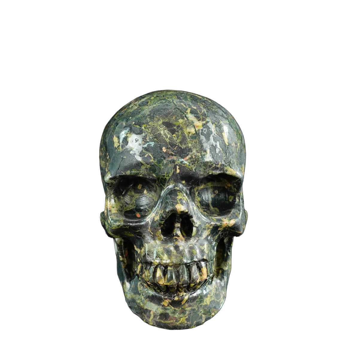 4.5" Plum Blossom Jade Crystal Skull Carving - Unique Piece #PB01