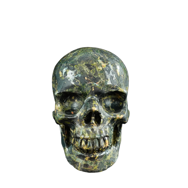 4.5" Plum Blossom Jade Crystal Skull Carving - Unique Piece #PB01