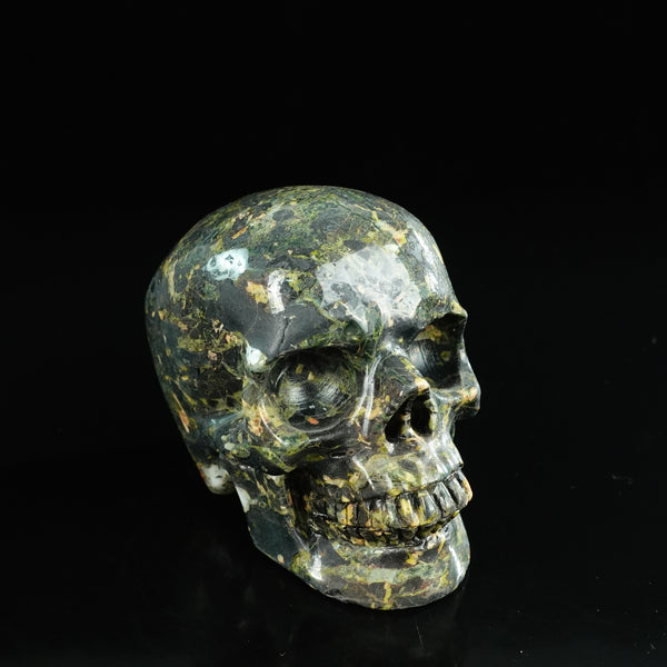 4.5" Plum Blossom Jade Crystal Skull Carving - Unique Piece #PB01 - alternate view