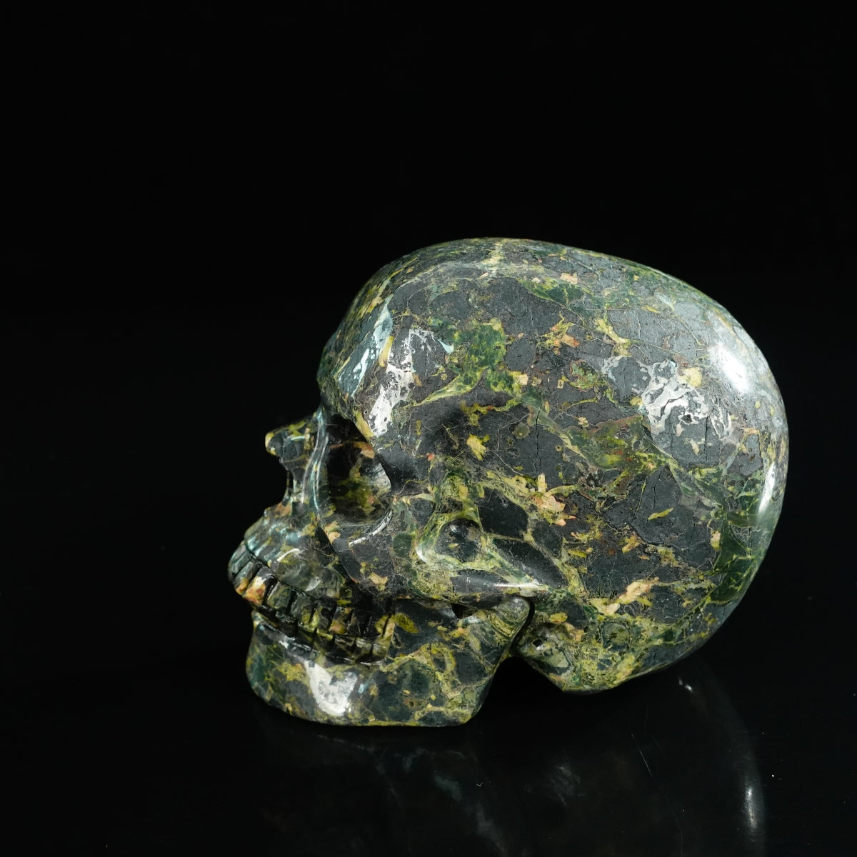 4.5" Plum Blossom Jade Crystal Skull Carving - Unique Piece #PB01