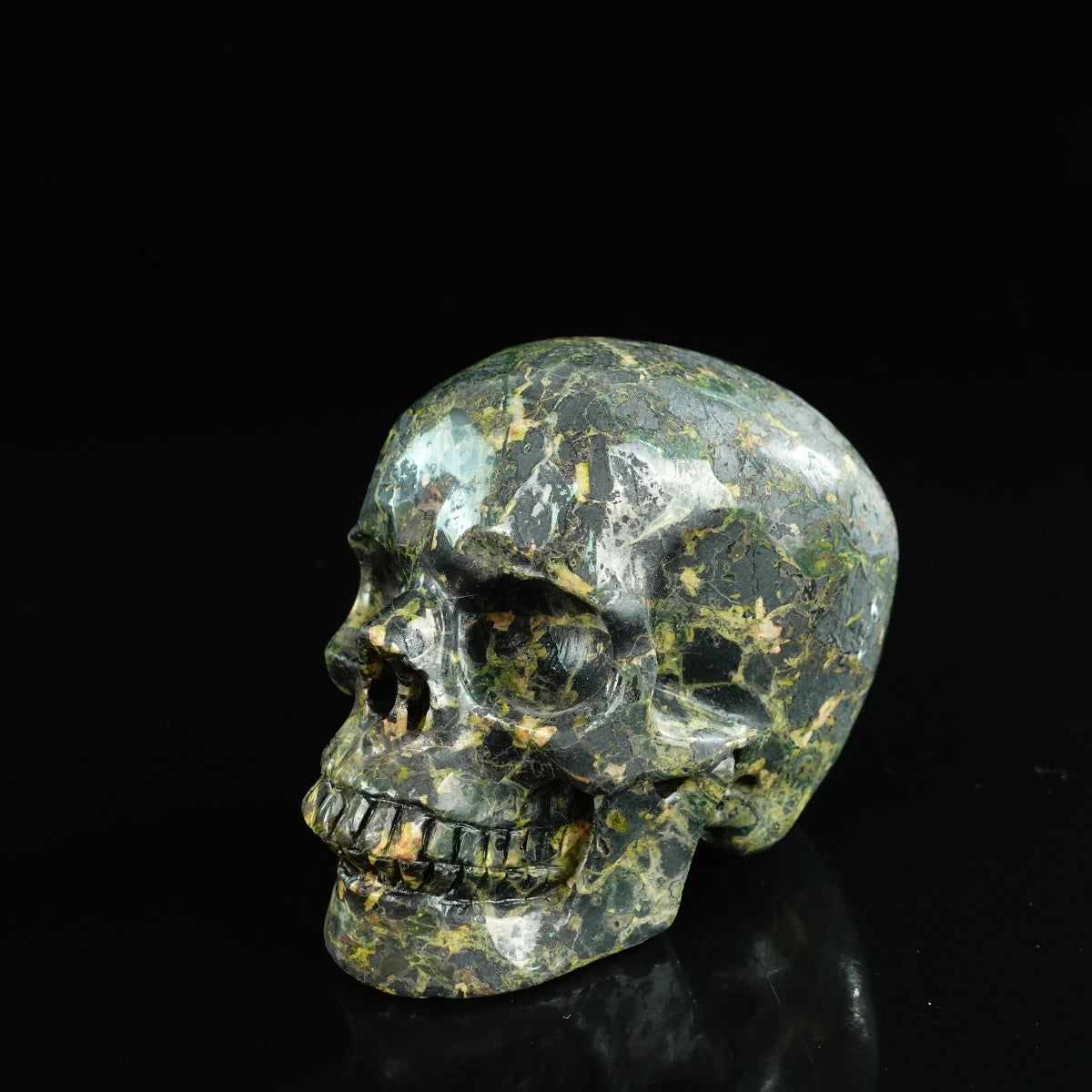 4.5" Plum Blossom Jade Crystal Skull Carving - Unique Piece #PB01