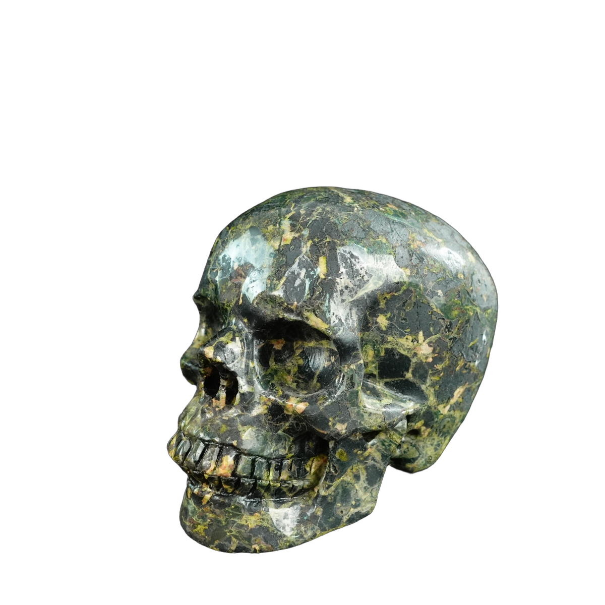 4.5" Plum Blossom Jade Crystal Skull Carving - Unique Piece #PB01