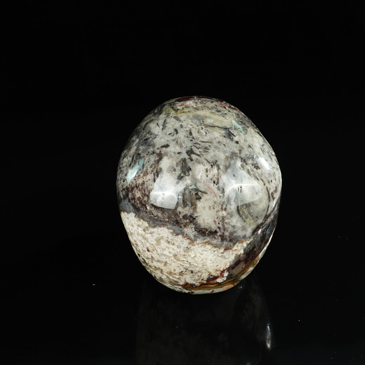 4.5" Red Crazy Lace Agate Crystal Skull Carving - Unique Piece #RC01