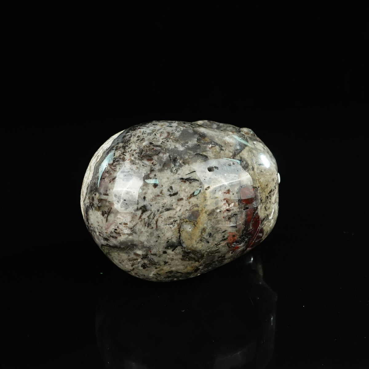 4.5" Red Crazy Lace Agate Crystal Skull Carving - Unique Piece #RC01